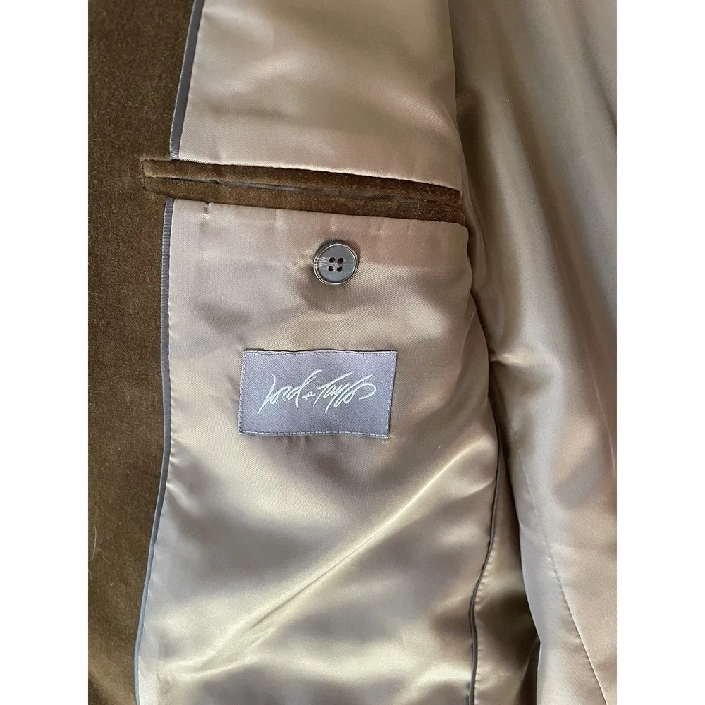 Brown‎ Velvet Mens 2 Button Blazer Size 42 L NWOT Lord & Taylor